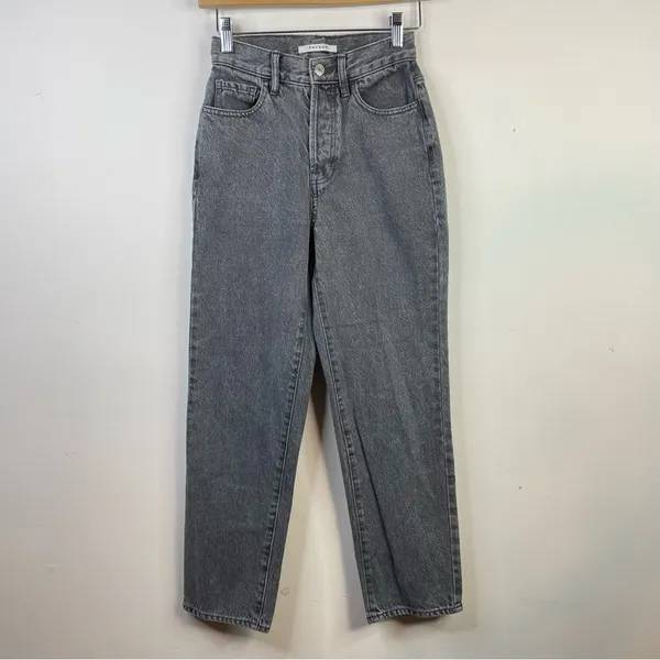 Pacsun Eco Gray High Waisted Straight Leg Button Fly Ankle Cropped Jeans 23 - Image 2