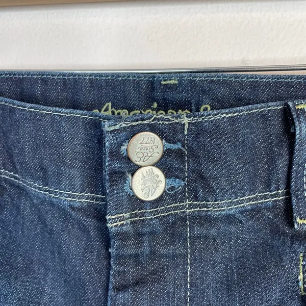 American Eagle Vintage Y2K Mid Rise Wide Leg Flare Trouser Jeans Dark Wash 14 - Image 3