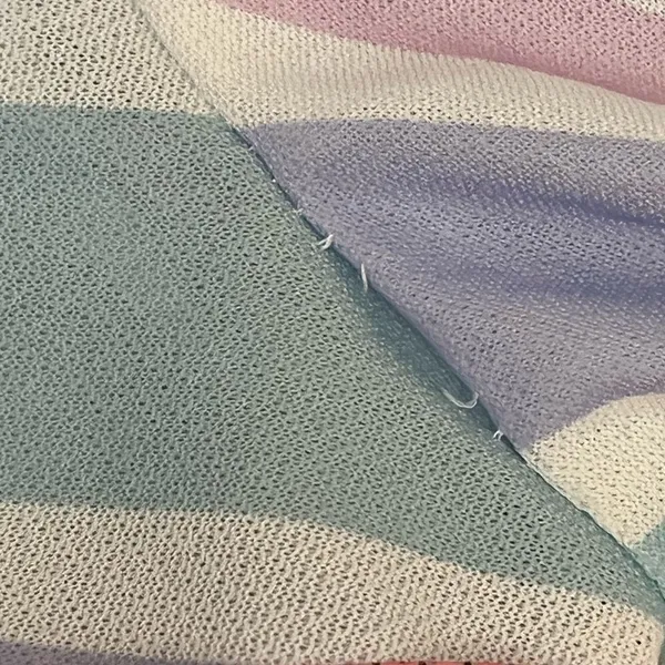 Vintage 70’s Jenny Petite Pastel Pink/ Blue Striped Midi Shirt Dress S - Image 11