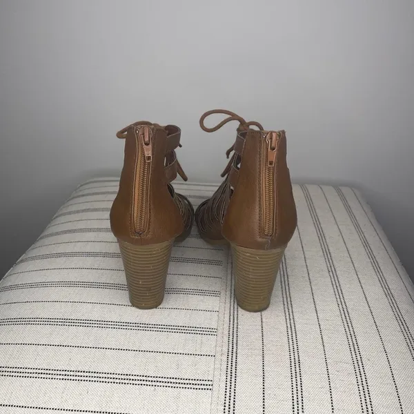 Forever 21-Brown Lace Up Heels - Image 4
