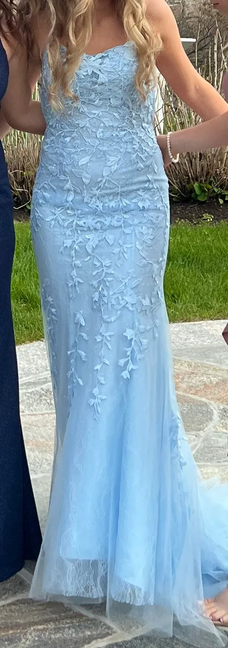Light Blue Prom Dress Size 2 - Image 3
