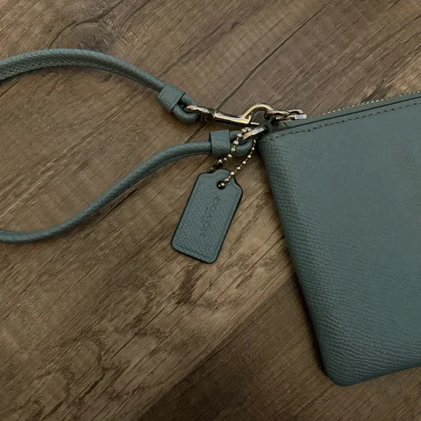Coach Leather Blue Wristlet - Image 3