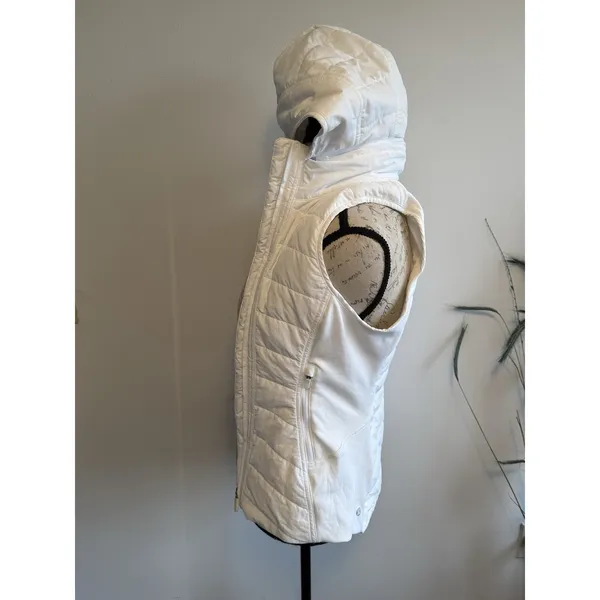 Lululemon Another Mile Full Zip Vest Hooded White Second Release‎ W4BSCS Sz 2 - Image 4