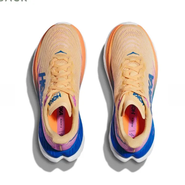 Hoka Mach 5 Running Shoes in Orange, Pink, & Blue - Image 2
