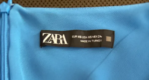 Zara Vibrant Blue Mini Dress Metal Detail Size XS - Image 10