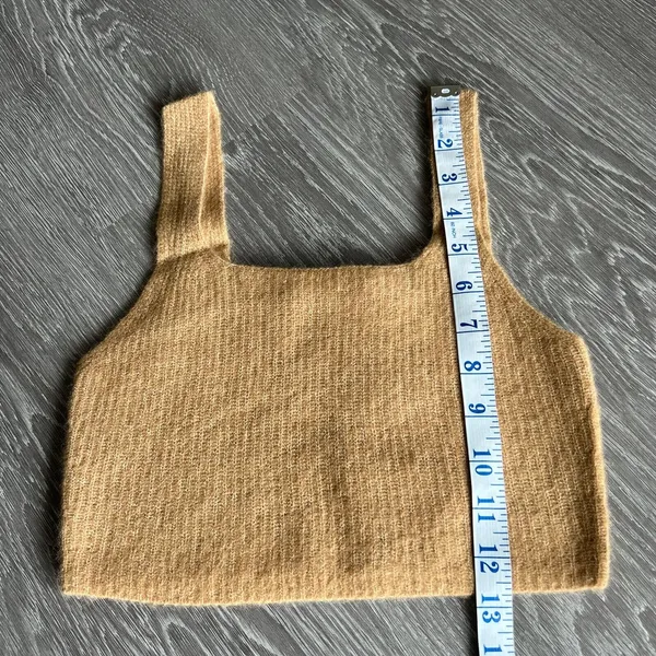 Everlane Crop Top Womens Extra Small Wool Blend Cozy Stretch Camel Brown - Image 6
