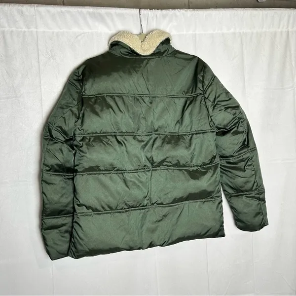 Lands End Green Puffer Jacket‎ Size Medium 10/12 - Image 2