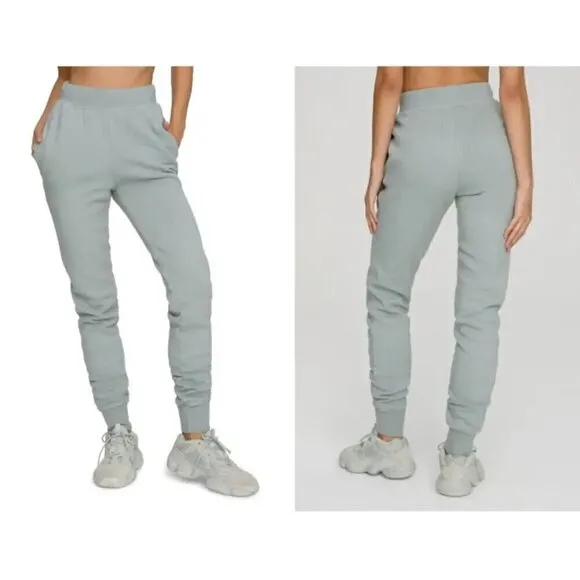 NWT Good American Good Waist Cotton Terry Joggers in Quarry - Size 2 (Medium) - Image 2