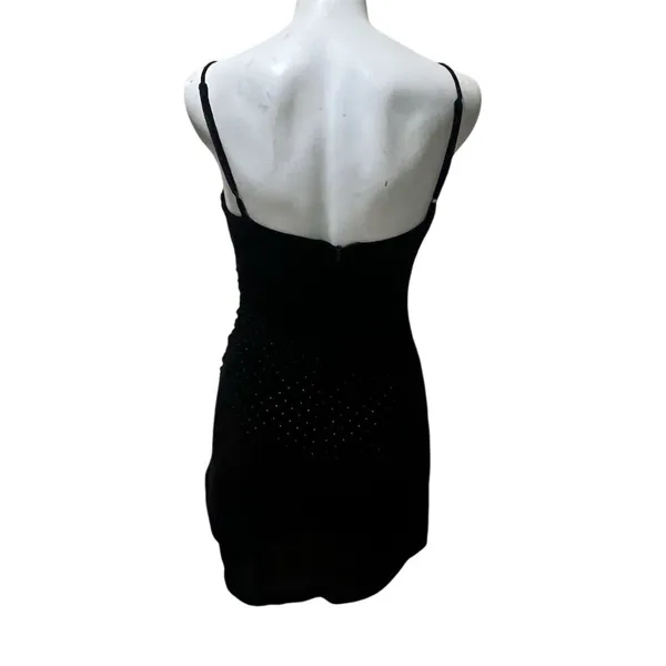 Lulus Women's Black Velvet Studded Bodycon Mini Dress Size S Party - Image 8