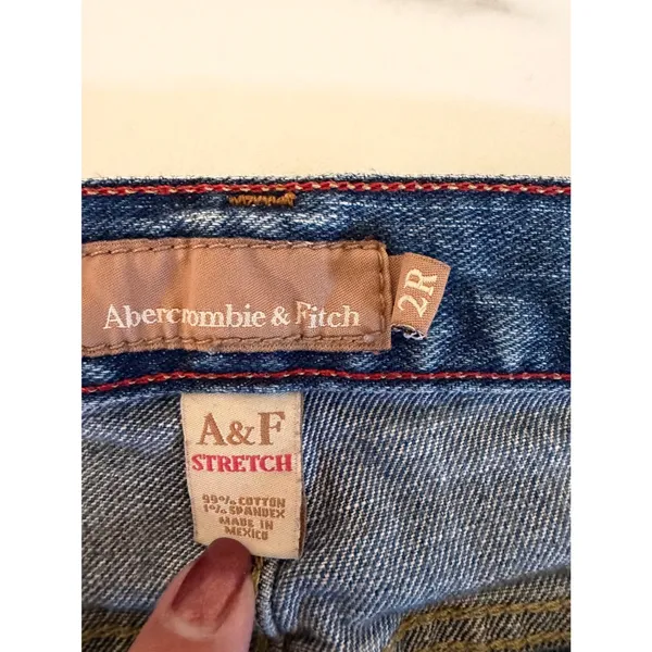 Abercrombie & Fitch Vintage 5 Pocket Bootcut Jeans Medium Wash Blue 2R Low Rise - Image 6