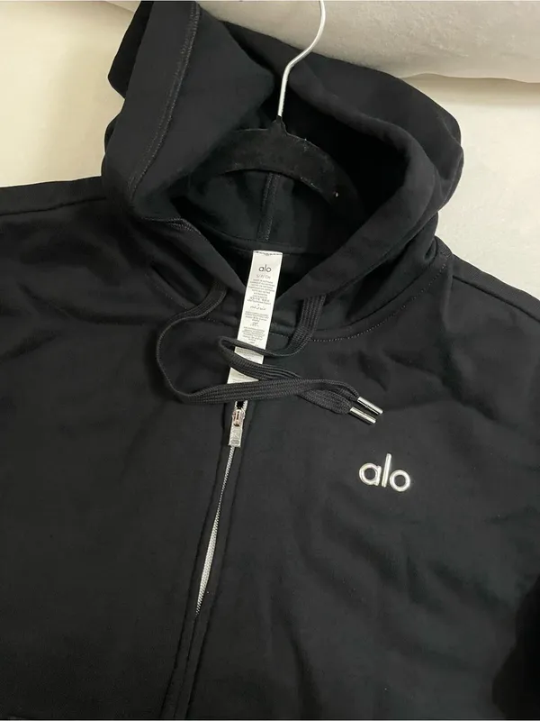 Alo Yoga NWT Accolade Full Zip Black Hoodie Size S - Image 10
