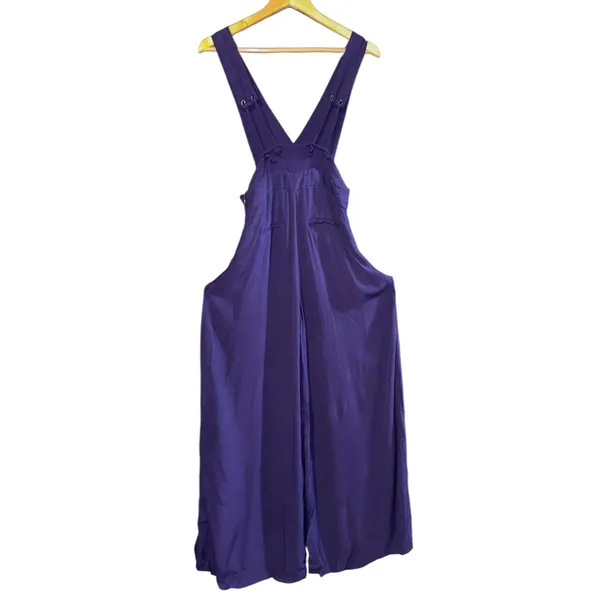 Maeve Anthropologie Purple‎ Overall Jumpsuit Suspender Wide Leg Sz 0 Boho *Flaw* - Image 8