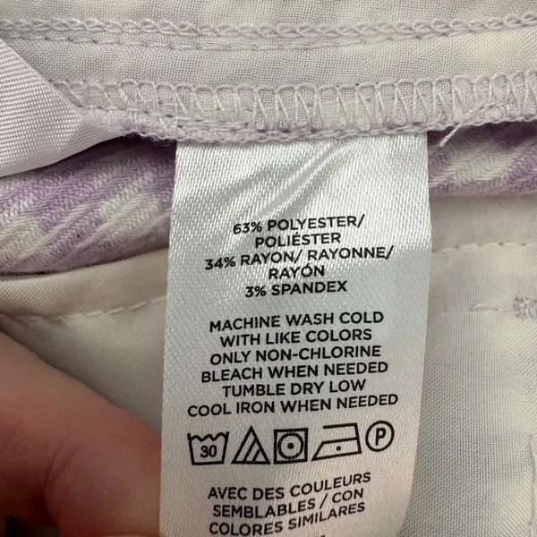 Ann Taylor Wide Leg Crop Pants Size 10 Purple Gingham Belted Preppy Career - Image 11