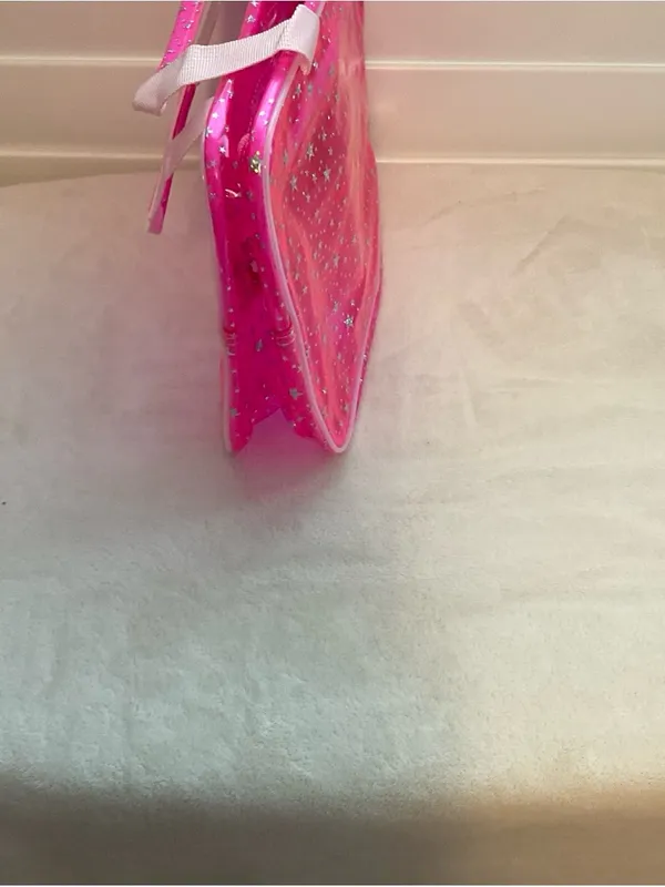 Hot Pink Star-Print Clear Travel Tote Bag - Image 4