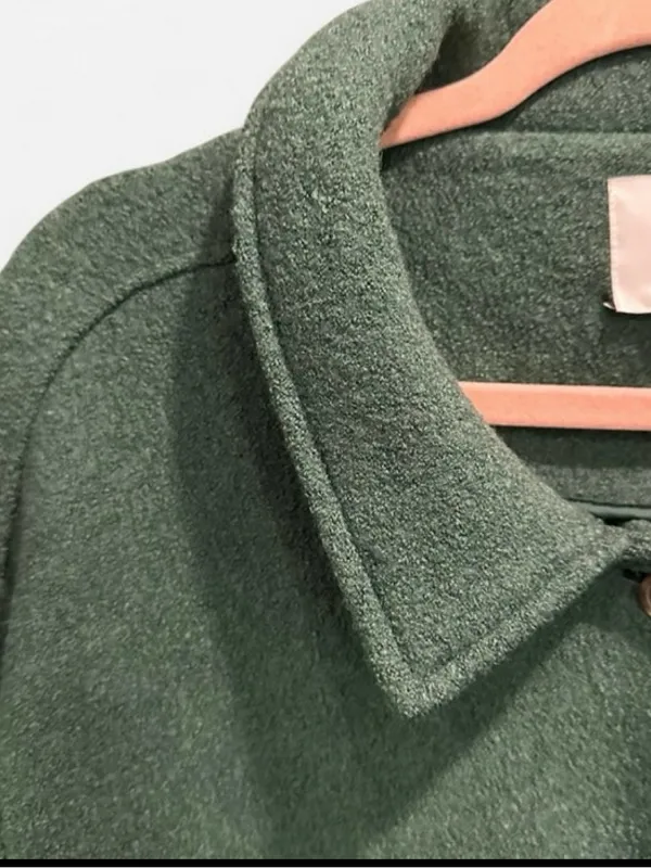 Joie Wool Blend Olive Green Chore Coat Large Oversized Scandi Workwear Jacket - Image 6