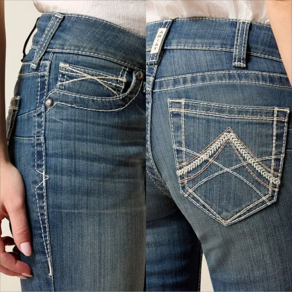 Ariat REAL Straight Leg Jean Size 29 Mid Rise Stretch Western Rodeo - Image 3