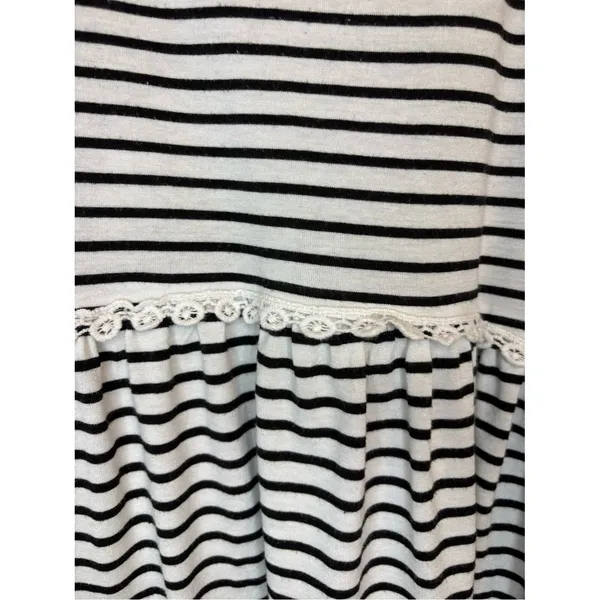 POL Striped Lace Trim Tunic Tank Top Boho Babydoll S - Image 5
