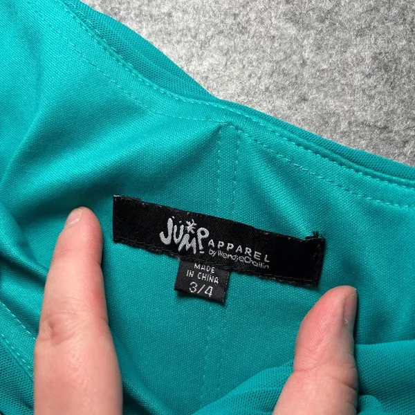 Jump Apparel Women’s Cocktail/ Prom Dress 3/4 Size Teal & Silver - Image 4