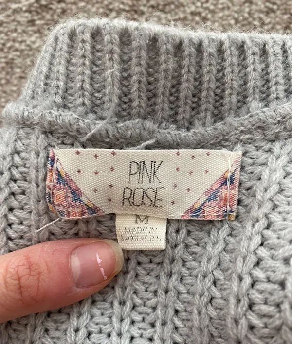 Pink Rose Striped Knit Sweater - Image 4