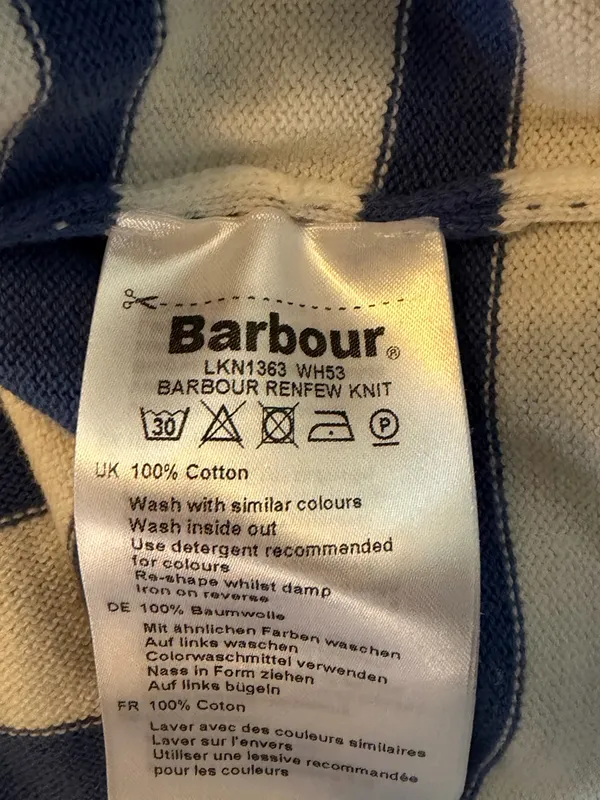 Barbour White Knit Sweater with Cream Label Detail - Image 5