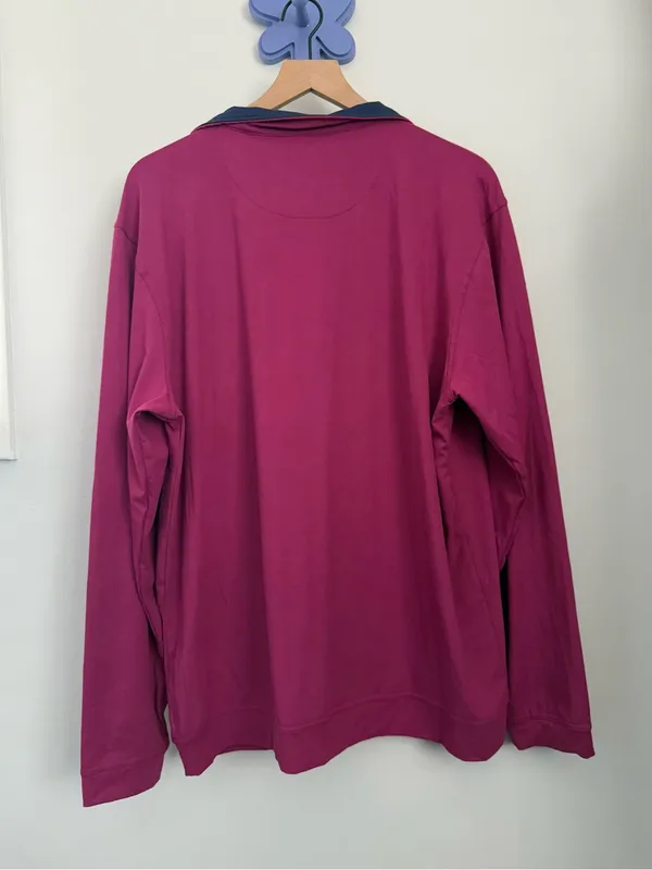 Proud 90 Golf is Fun Men’s XL Quarter Zip Pullover Magenta Golf Athletic Outdoor - Image 6