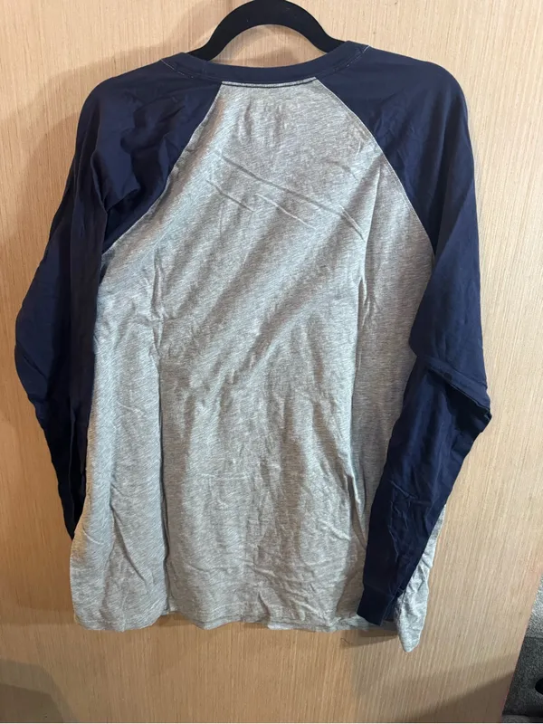 NFL Dallas Cowboys Long Sleeve Raglan Tee - Gray & Navy Size 2XL - Image 3
