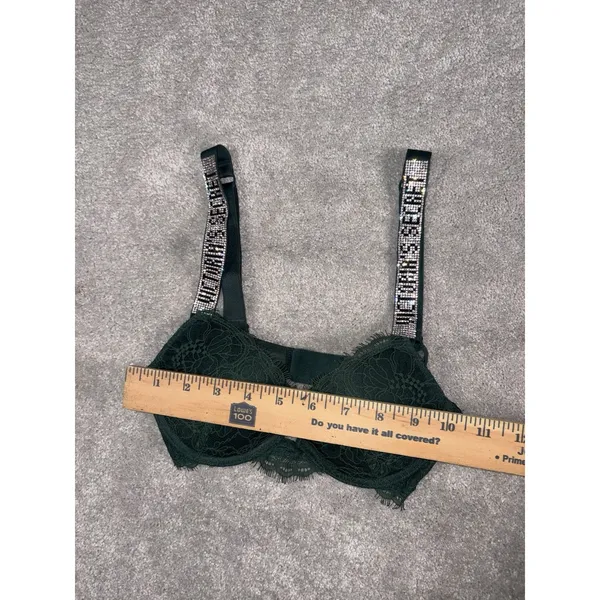 Victoria's Secret Bombshell Shine Strap Lace Push-Up Bra Green 32A - Image 6