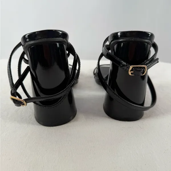 Simmi London Square Toe Strappy Chunky Round Heels in‎ Black Size 5 - Image 4