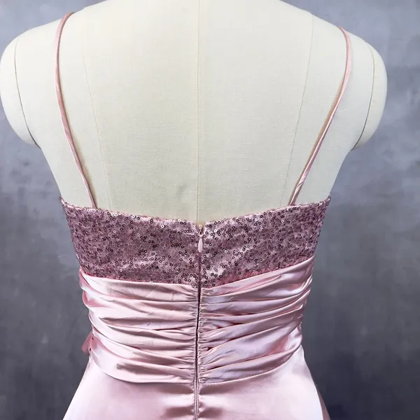 Vtg Lenovia Sequin Satin Dress Medium Prom Formal Y2K Coquette Balletcore Glam‎ - Image 7