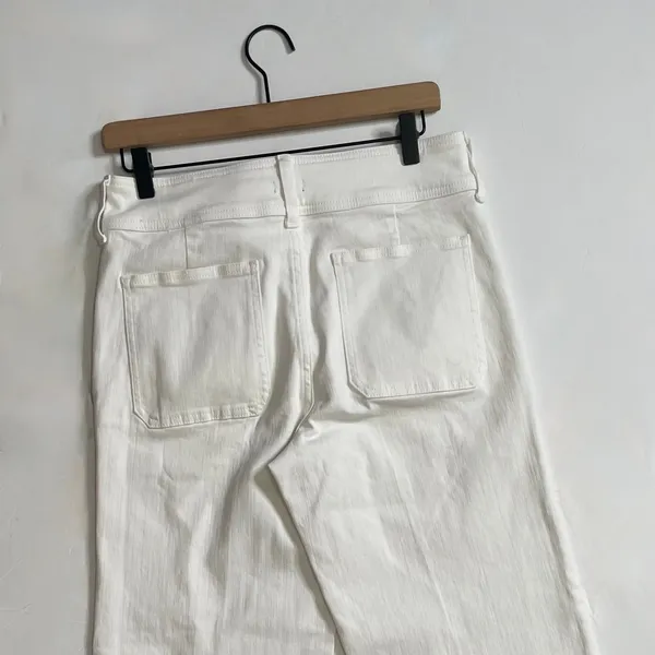 NWT!! J. CREW Slim Wide Leg Jeans Stacked Buttons Solid White Preppy Size 27 - Image 9