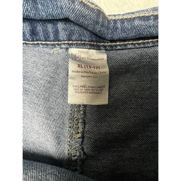 No Boundaries NoBo Denim Skort Womens XL 15-17 Blue Wrap Front Y2K Mini Skort - Image 5