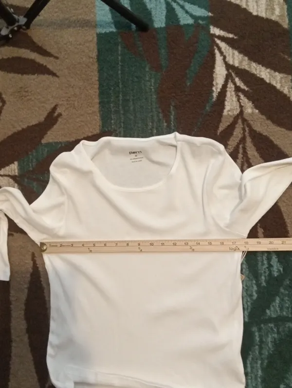 Born Womens Organic Cotton Ribbed Long Sleeve Top White Sustaiable Casual M - Image 7