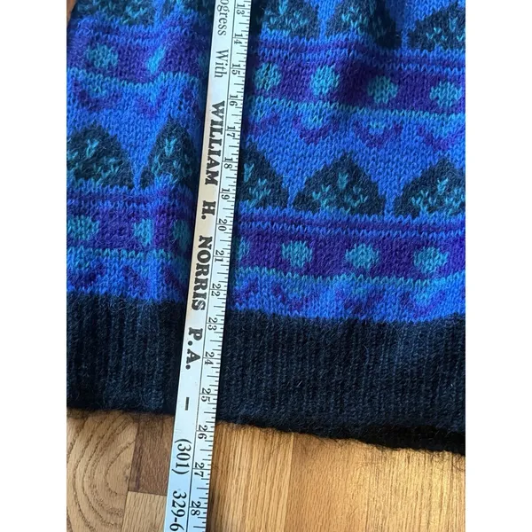 Vintage 90s Gallagher Women's Med Mohair Wool Blend‎ Pull Over Sweater Purple - Image 6