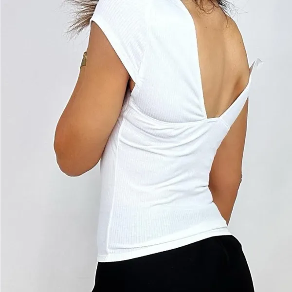 Caution to the wind Urban Outfitters White top - Image 2