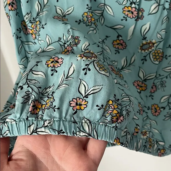 LOFT Women's Floral Blouse - Teal and Multicolor - Image 6