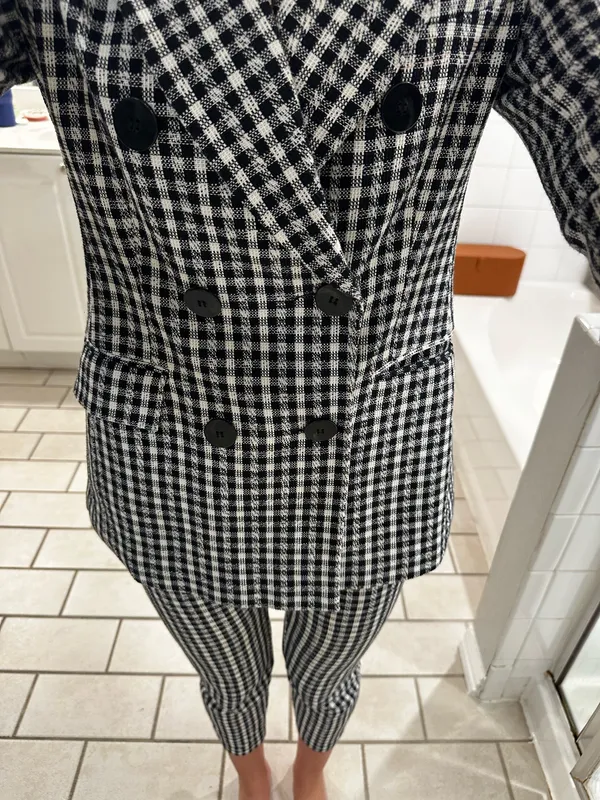 Zara black and white gingham suit jacket - Image 6