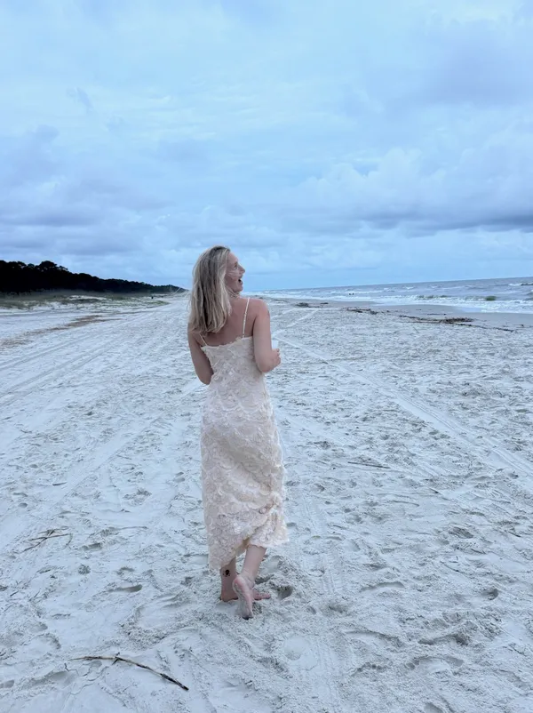 White Shell Sequin Dress - Image 2