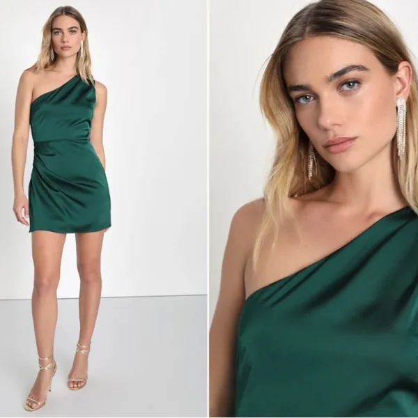 LULU's Satin Elegant Sexy Chic Prom Wedding Formal Event One Mini Dress NWOT - Image 2