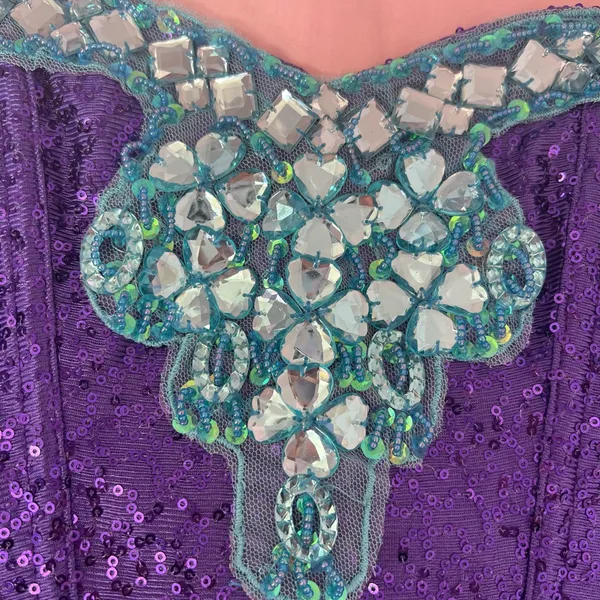 Leg Avenue Purple and Teal Mermaid Corset Top - Image 3