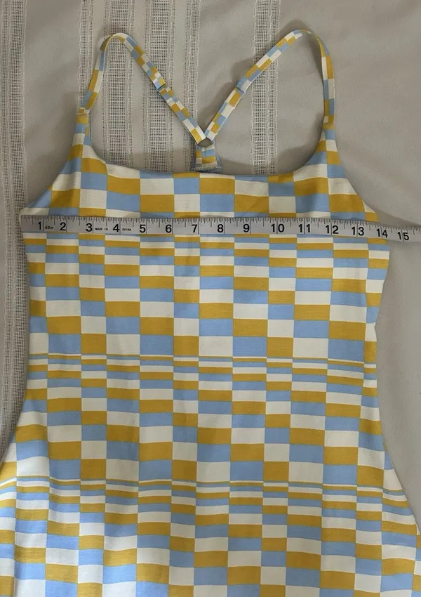 Outdoor Voices TechSweat Move Free Active Dress Size M Checkered Print Sport EUC - Image 7