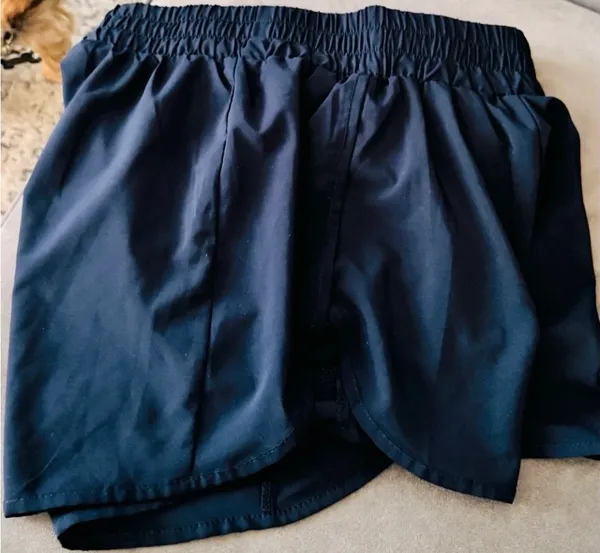 Navy Athletic High Waisted Running Shorts Blue - Image 7