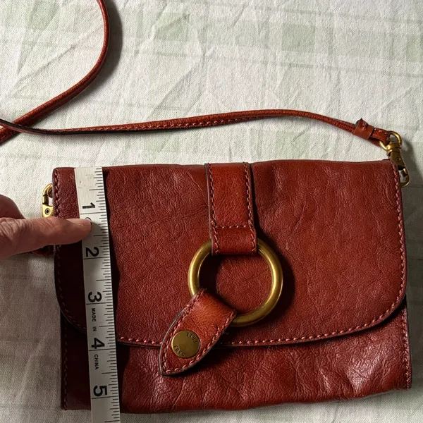Frye Ring Elegant Brown Leather Crossbody Bag - Image 4