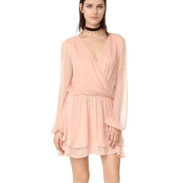 Free‎ People Long Sleeve Daliah Mini Dress in Peach Size Extra Small - Image 11