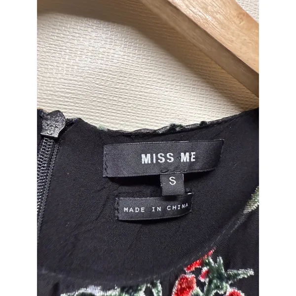Miss Me Floral Velvet Burnout Mini Dress‎ Sz S Y2K Whimsigoth Fairy Grunge - Image 4