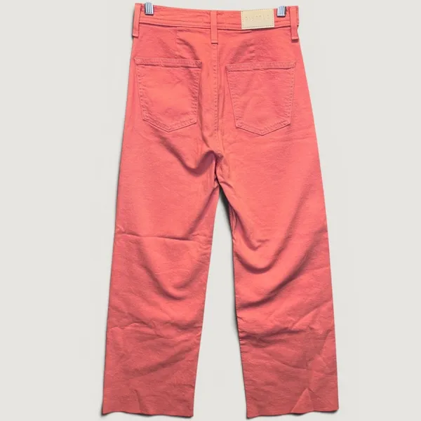 1992‎ | Pistola Penny High Rise Wide Leg Raw Hem Jeans Flamingo Pink Women 24 - Image 2