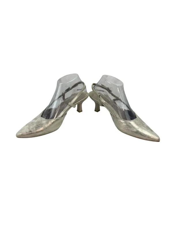 *Paul Green Tabitha Kitten Heels Womens Size 7 Metallic Gold Ivory Quiet Luxury - Image 12