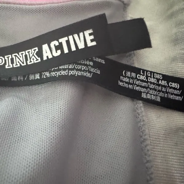 Victoria’s Secret pink gray tie dye active zip up sports bra large - Image 6