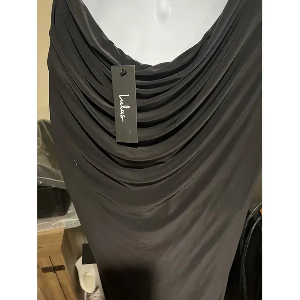 Lulus Flawless Expression Black Mock Neck Halter Maxi Size L - Image 8