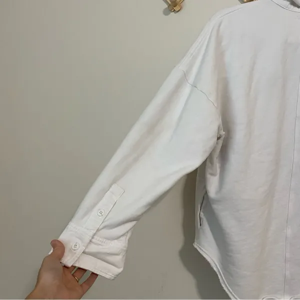 Aerie White Button Front Shacket size Medium - Image 7