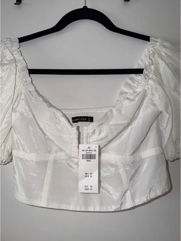 Abercrombie Puff Sleeve Sweetheart Top - Image 3